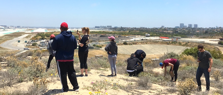 Students doing field work for Environmental Science