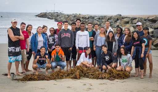 Students in Access program at the beach